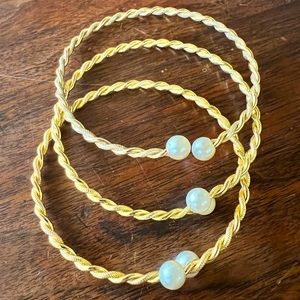 Costume jewelry-3 Gold bracelets sold together